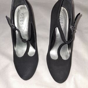 GUESS Black Suede Heels